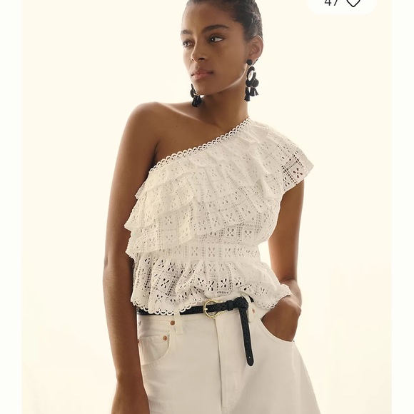 Endless rose one shoulder lace top size small from Anthropologie. Worn once - Picture 4 of 5